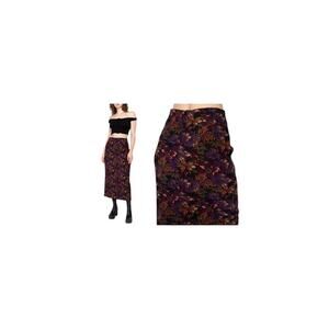 NWT Briggs New York Vintage Floral pencil Skirt Size 14 Purple Green Brown New